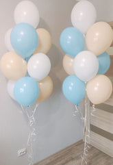 Σύνθεση Μπαλονιών Με Γαλάζια -Λευκά & Μπεζ Latex